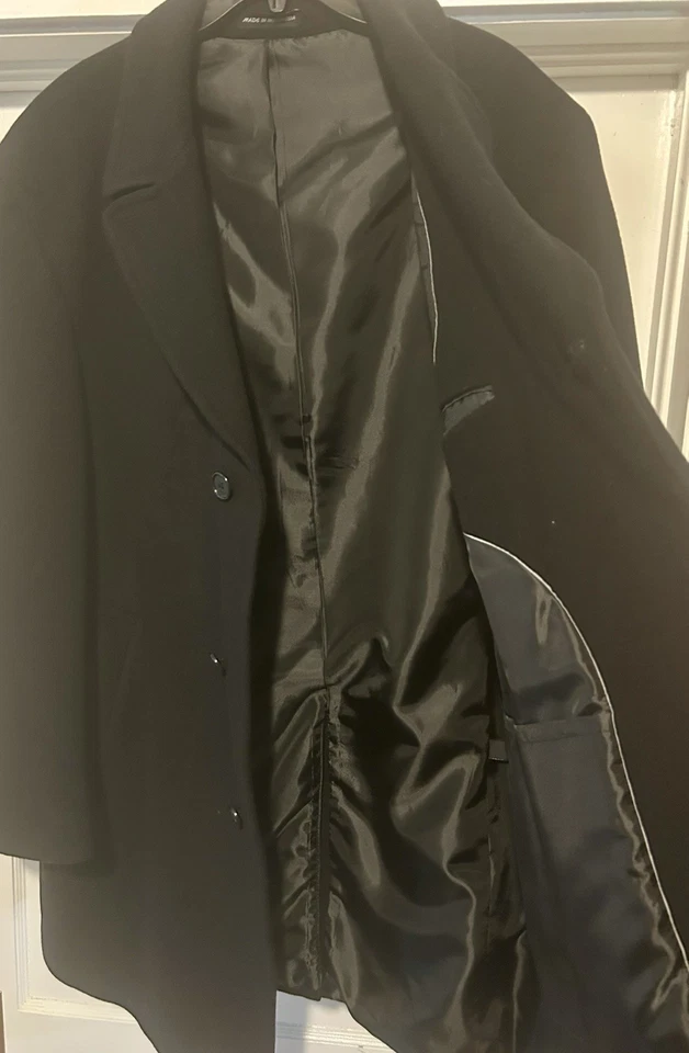 Abrigo Ralph Lauren etiqueta azul lana pesada para hombre negro talla grande Foto 4 de 4