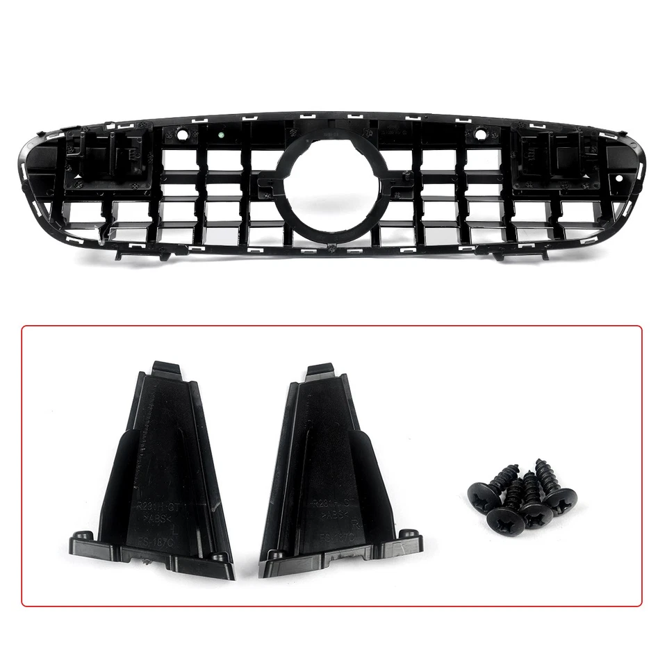 For Benz R231 SL550 SL450 2017-2022 GT Sytle Front Racing Grille w/ Chrome Trim Foto 3 de 4