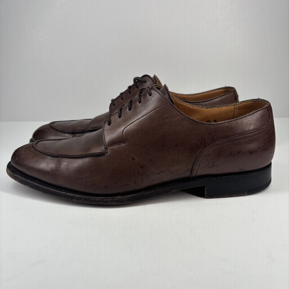 Crockett & Jones Brooks Brother Men’s 12D Brown Calfskin Split-Toe Derby Shoes - Image 2 of 4