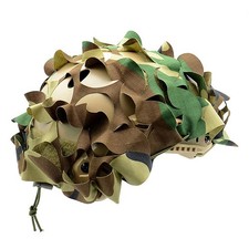 Camo Net Airsoft Helmet Cover Nylon Drawstring Helmet Scrim Hunting Accessory