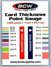 Trading Card Thickness Point Gauge Topload + Magnetic Case Sizing Laminated BCW