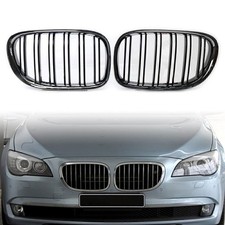 für BMW 7er F02 F01 F03 F04 Nieren Grill Kühlergrill Chrom SCHWARZ Doppelsteg
