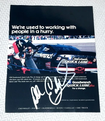 Dale Earnhardt Sr Autograph Indiana Nascar Autographed Photos for