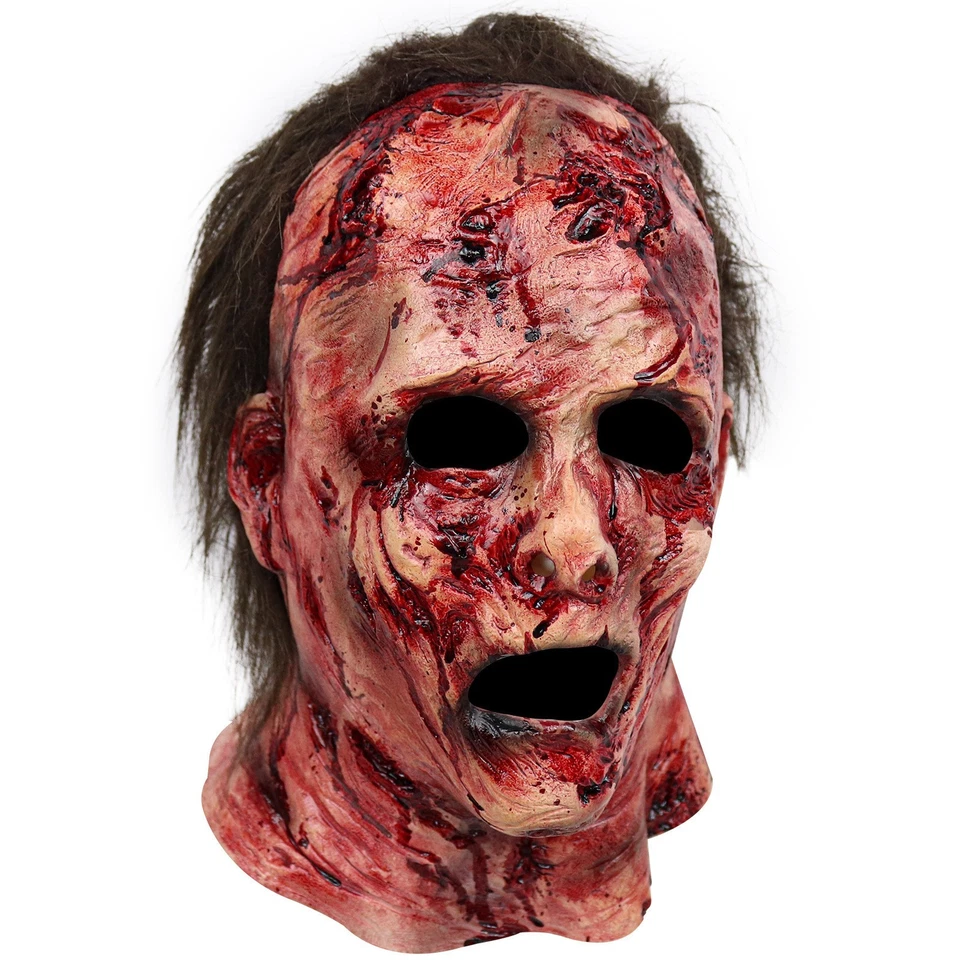 Scary Face Skeleton Full Head Mask Latex Horror Halloween Cosplay Party Prop - Image 4 of 4