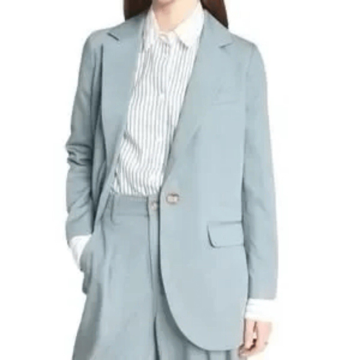 Madewell The Larsen Blazer Small Drapeweave blue Relaxed Fit teal office career