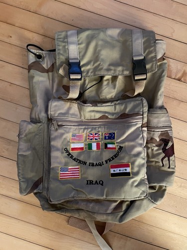 Operation Iraqi Freedom Desert Camouflage Backpack with Patches