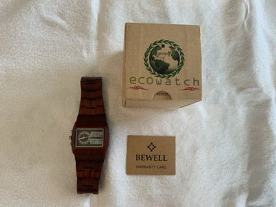 Bewell Wood Eco Red Scandal Digital Watch MECHANICAL WATCH DO NOT WORK