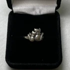 Vintage 925 Sterling Silver Cat Ring Size 6.5