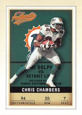 2002 Fleer Authentic Chris Chambers #25 Miami Dolphins NFL Football Sports Card