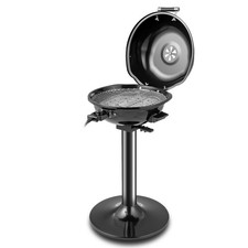 Electric Standing BBQ Grill 1600W Removable Non-Stick Rack Adjustable Temp Black