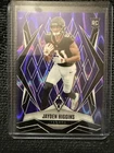 2025 Panini Phoenix Football Purple Seismic Jayden Higgins #180