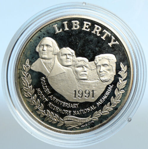 1991 S USA US Mount RUSHMORE Presidents OLD Proof Silver Dollar Coin i101952 - 第 1/3 張圖片