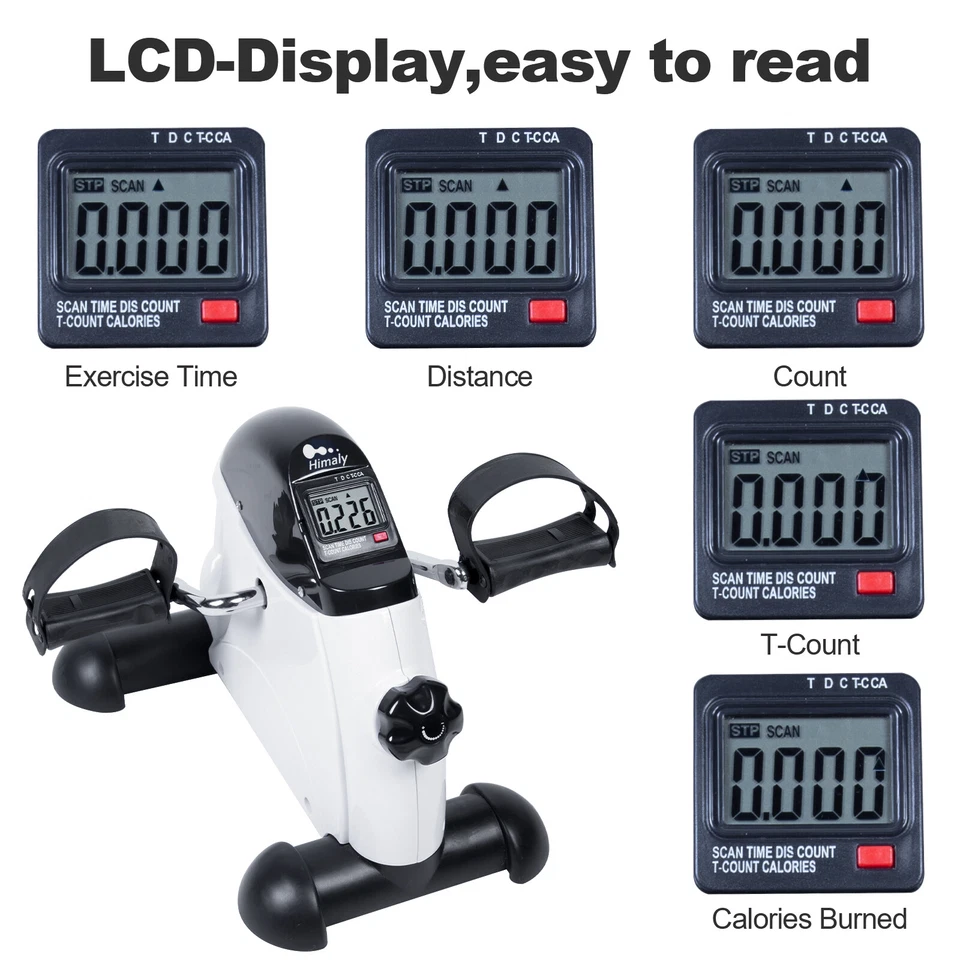 Mini Exercise Bike LCD Pedal Resistance Cardio Workout Fitness Home Exercise - Image 2 of 4