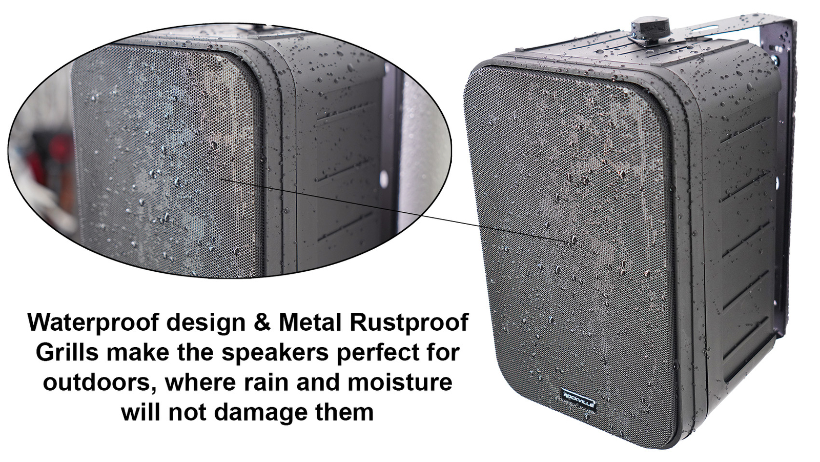 10 Колонки Rockville HP65S-8 65 Black Marine Box с поворотным кронштейном для лодок