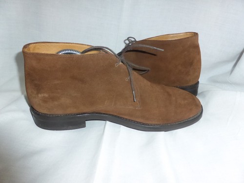 BOTÍN MORJAS HOMBRE MARRÓN GAMUZA CUERO CORDONES TALLA UK 9 EU 43 US 10 EN MUY BUENA CONDICIÓN - Imagen 16 de 24