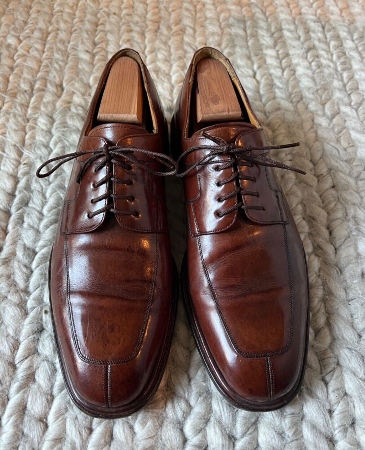 SAOLA Grembiule Mezlan 10 M Fiore pelle marrone Derby Oxford punta spaccata scarpe eleganti Spagna