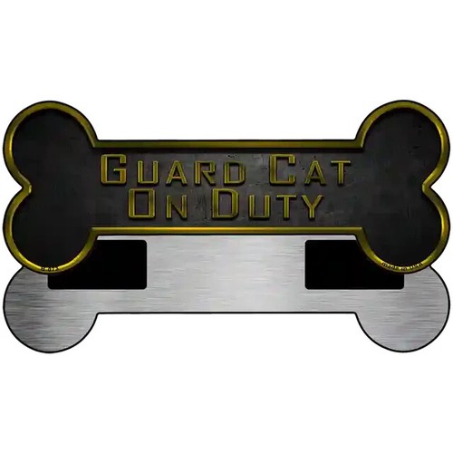 Guard Cat On Duty 3.5"x9" Bone Magnet Fridge Refrigerator Kitchen for Home Door - 第 1/1 張圖片