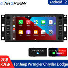 Android 13 Car Stereo Radio Gps Carplay For Jeep Wrangler Chrysler Dodge 2+32Gb