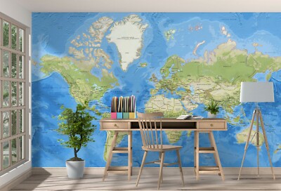 3D Green Plate Map 17401NA Wallpaper Wall Murals Removable Wallpaper Fay