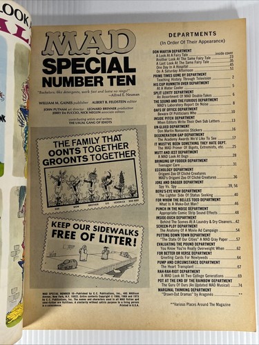 MAD Special Number Ten 10 Don Martin Aufkleber Vintage EC 1973 Black & White - Bild 6 von 8