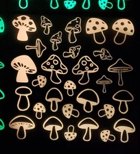 Glow In The Dark Vinyl Decals Trippy Shrooms Decor Lit Stickers New Full Sheets