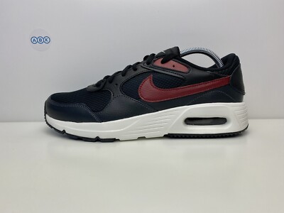 Herren Nike Air Max SC Leder Schwarz Rot Bred Turnschuhe 90 1 OG DQ3995 002