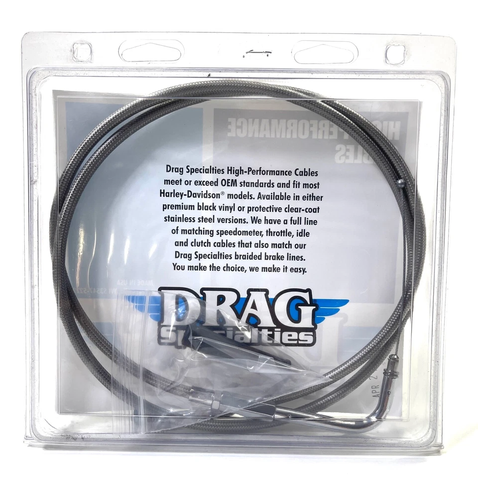 Cable de ralentí trenzado Drag Specialties 48" longitud alternativa 96-07 Harley Touring Foto 3 de 4