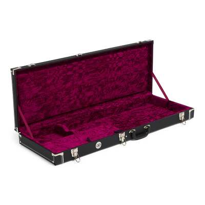 AE Guitars Hardshell Case Black with Burgundy Interior for Jaguar / Jazzmaster