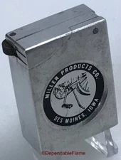 Unmarked Aluminum Block Petrol Lighter Advertising MILLER PRODUCTS CO Des Moines