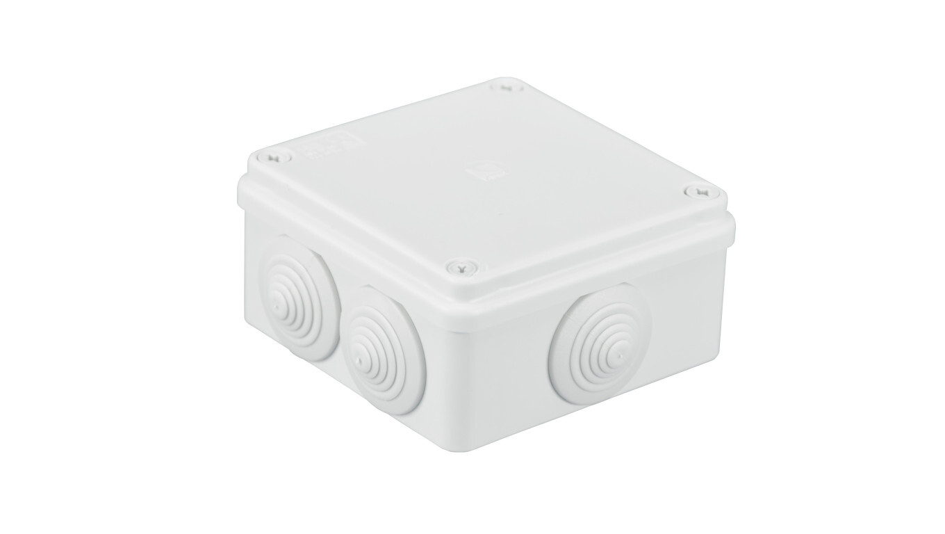 Hermetic box 100x100x50 6 glands IP55 white S-BOX 106B /T2UK
