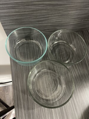 PYREX Mixed Lot ) 3 Clear Mixing Bowls