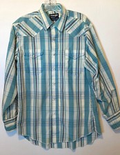 Wrangler VTG Striped Cowboy Cut Western Shirt Pearl Snap Pockets X-Long Tails M