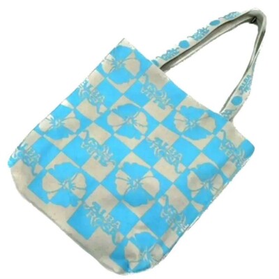 花 ALBAROSA Alba Rosa Tote Bag Blue Hibiscus Shoulder Large Capacity near MINT