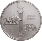 Hungary 2000 forint 2020 Budapest Stock Exchange Bull Bear BU RARE