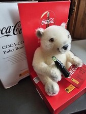 STEIFF 2000 COCA COLA POLAR BEAR CUB 20 PLUSH MOHAIR ITEM 666032 NEW W/ TAGS