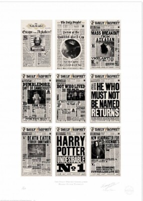RARE SIGNED LE PRINT 5/250 HARRY POTTER MINALIMA DAILY PROPHET COMPILATION 
