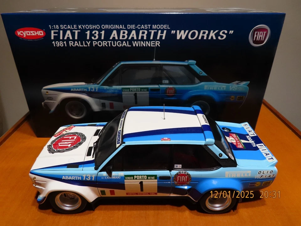 Kyosho 08373B Fiat 131 Abarth #1 M.Alen-I.Kivimaki Rally Portogallo 1981 W 1:18 - Immagine 3 di 4