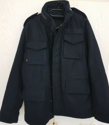 Alpha Industries, Forrester, dunkler Mantel,Wolle,gefüttert, S