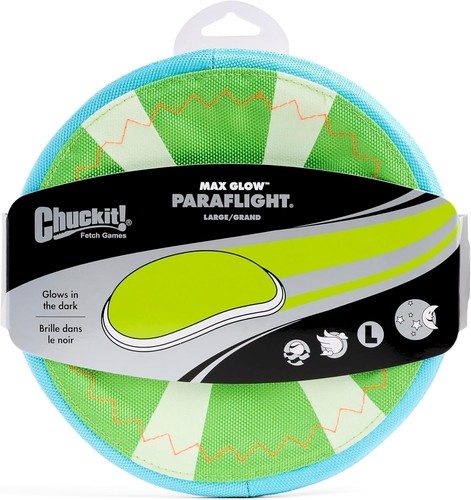 Chuckit! Max Glow Paraflight Flying Disc Dog Toy - Water Floating Flyer - Durab - Picture 3 of 4