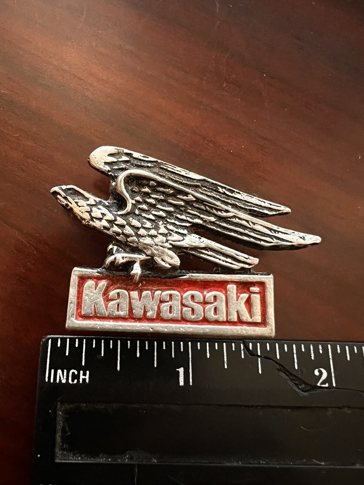 KAWASAKI Motorcycle Eagle Pin Vintage Vest Jacket Seat Patch Hat Shirt
