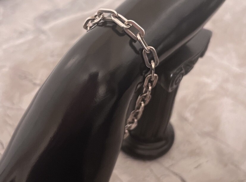 Vintage Rectangular Cable Link Chain Bracelet Ste… - image 3