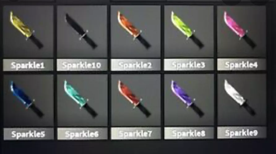 ROBLOX MURDER MYSTERY 2 mm2 godly complete sparkle set of 10 items