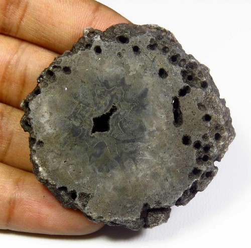 Dyed Black Slice Geode Cabochon Loose Natural Plain Druzy Agate Gemstone BS#D - Picture 31 of 198