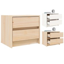 1/2er Set Nachttische mit Schubladen Kiefer Holz Nachttisch Schrank Nachtschrank