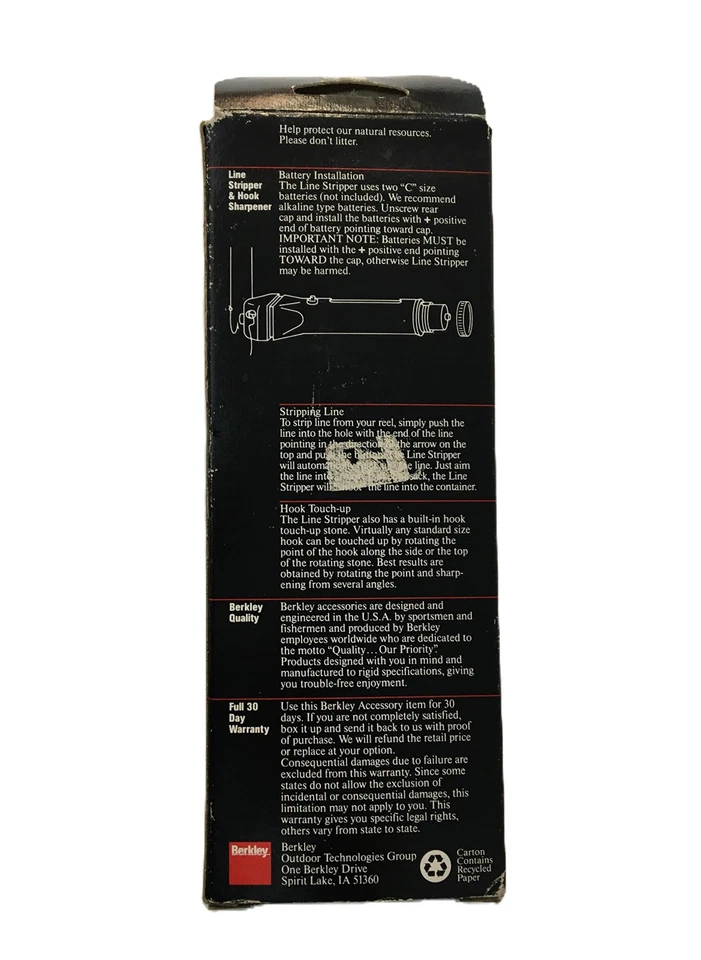 Pelador y afilador de ganchos Berkley Line funciona con pilas vintage Foto 3 de 4