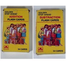 Vintage Golden Step Ahead Flash Card Lot Of 2 Addition Subtraction COMPLETE