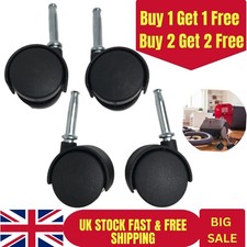 Office Chair Twin Wheel Castors Black Swivel Caster Wheels Universal Fit Heavy