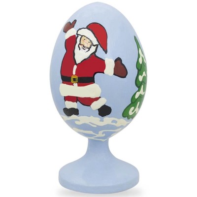 Dancing Santa and Christmas Tree Wooden Figurine