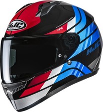 Casco de motocicleta HJC C10 Hiper azul/rojo