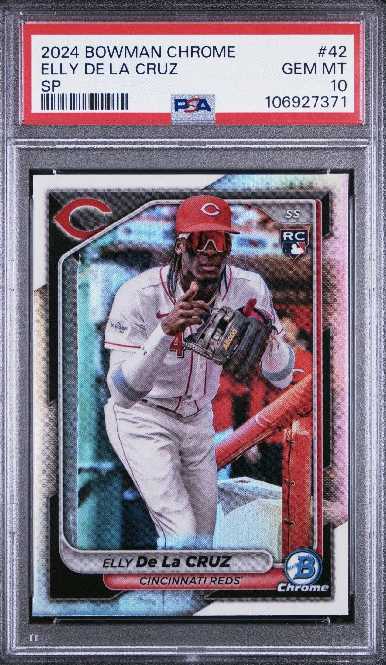 Deal for 2024 Bowman Chrome Elly De La Cruz #42 SP Variation "RC" PSA 10